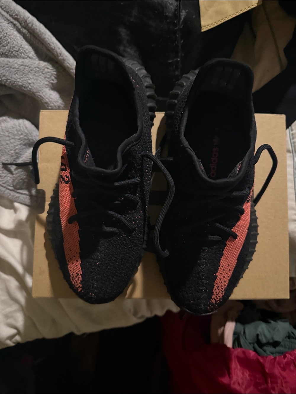 adidas Black & Orange Low-Top Knit Sneakers